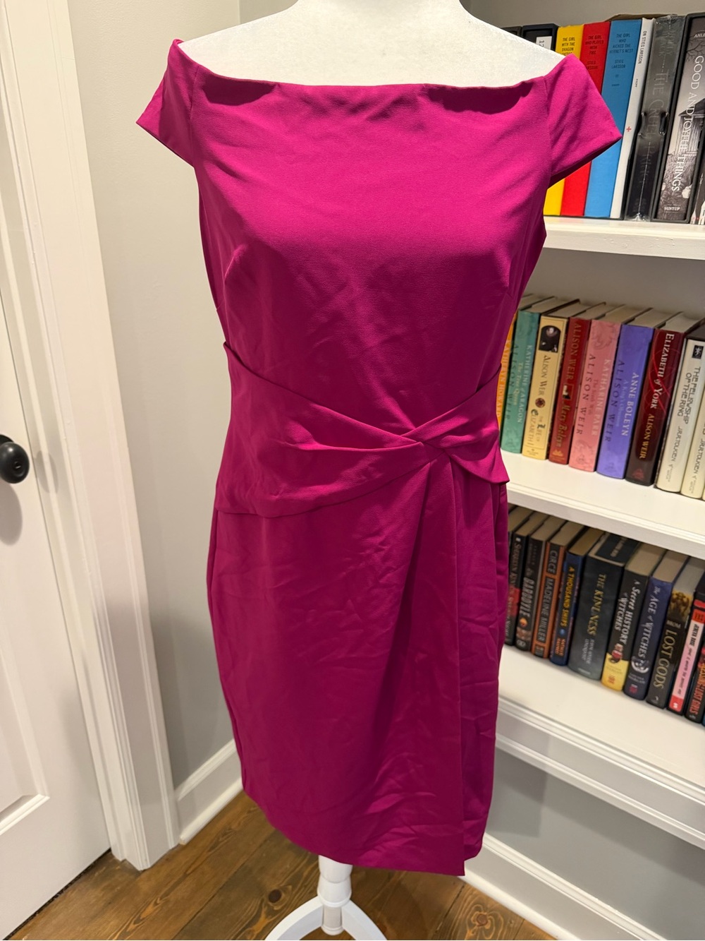 Lauren Ralph Lauren One-Shoulder Sheath Dress in Fuchsia